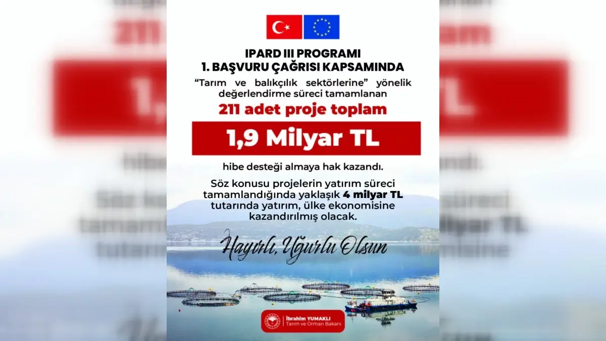 IPARD III ile 1,9 Milyar TL Hibe Desteği