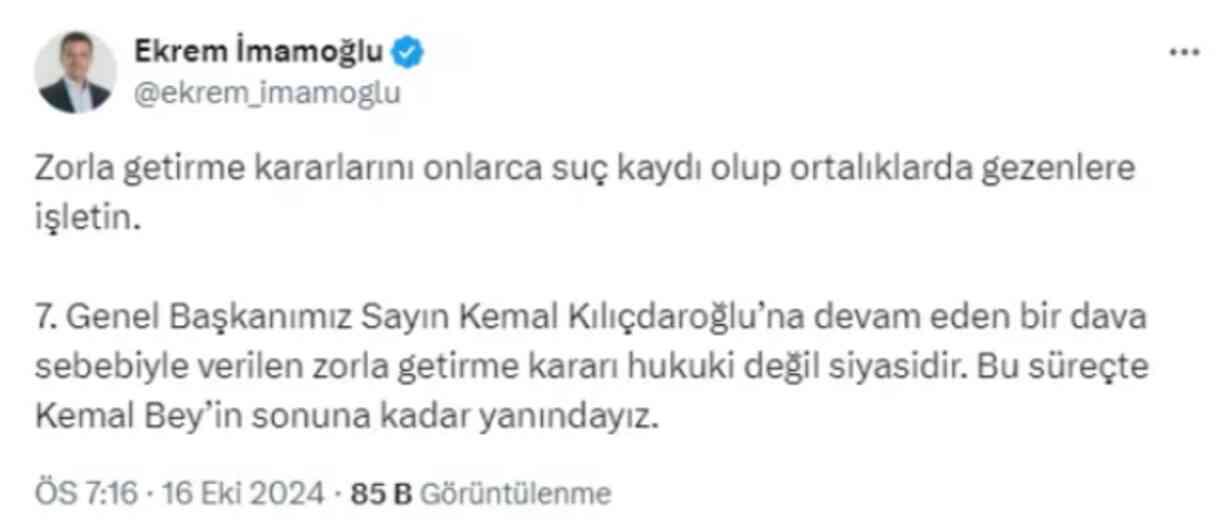 Kılıçdaroğlu hakkında verilen zorla getirilme kararı kaldırıldı