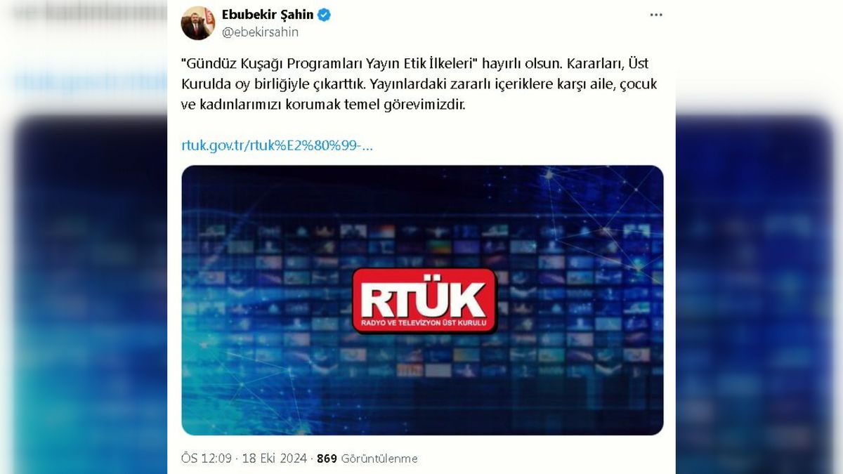 RTÜK\'ten Gündüz Kuşağına Etik İlkeler