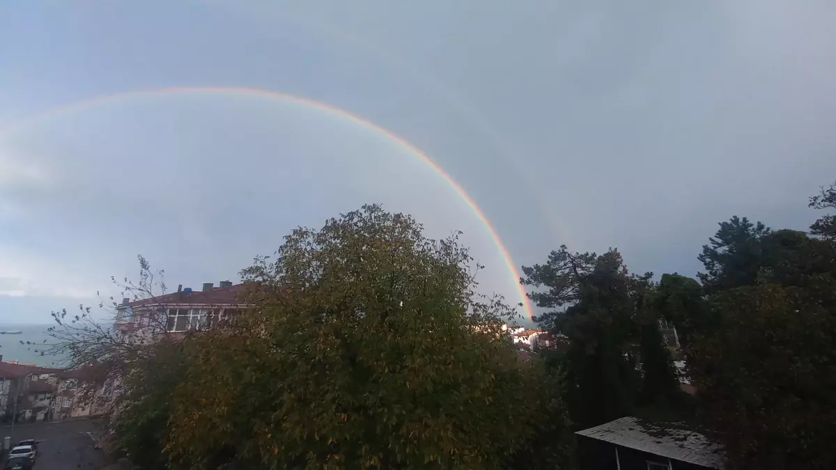 Zonguldak\'ta Çifte Gökkuşağı Görüntüleri