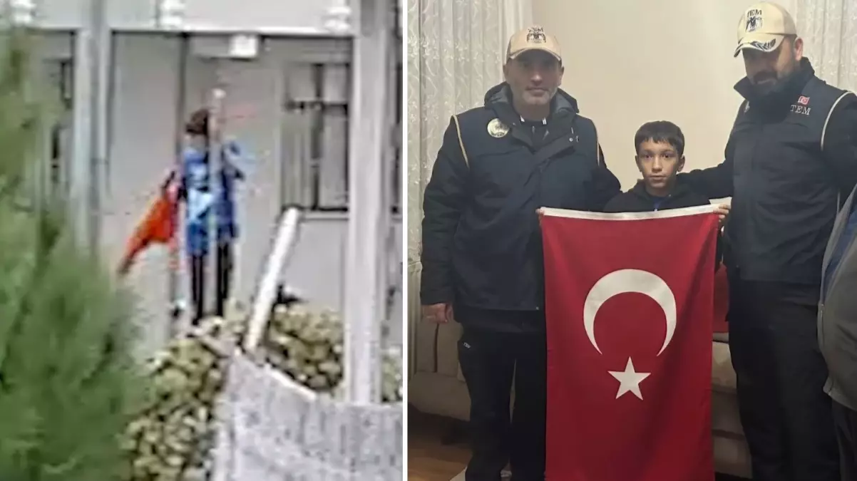 Kayserili çocuğun bayrak sevgisi herkesi duygulandırdı