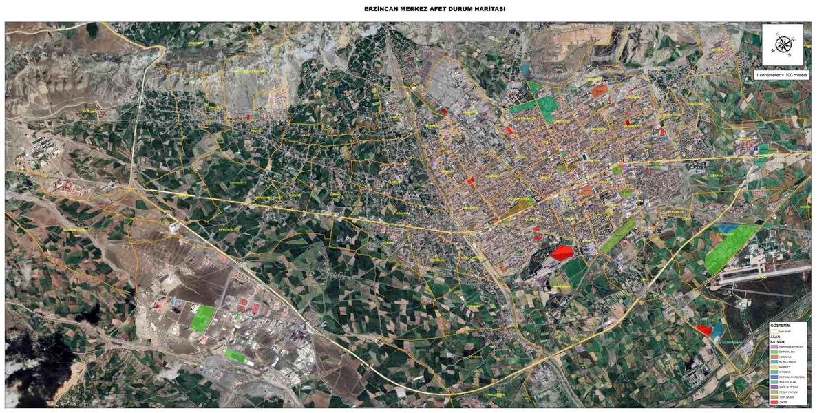 Erzincan\'da Afet Durumları İçin Güvenli Toplanma Alanları Belirlendi