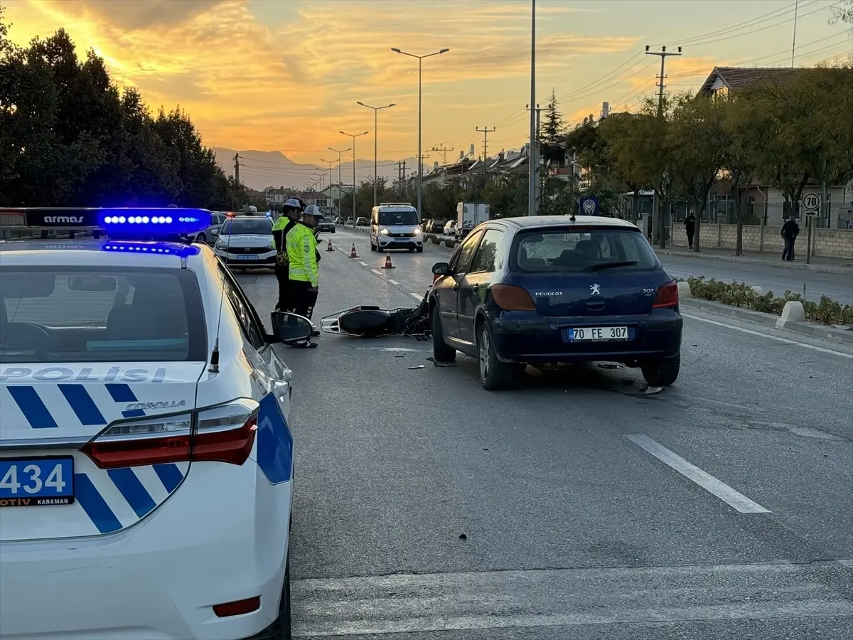 Karaman\'da Elektrikli Bisiklet Sürücüsü Trafik Kazasında Yaralandı