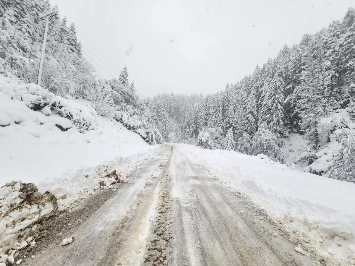 Rize\'de Kar, 21 Köy Yolunu Kapattı