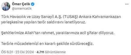 Ankara'da TUSAŞ'a terör saldırısı: 4 şehidimiz, 14 yaralı var