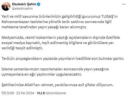 Ankara'da TUSAŞ'a terör saldırısı! Şehit ve yaralılarımız var