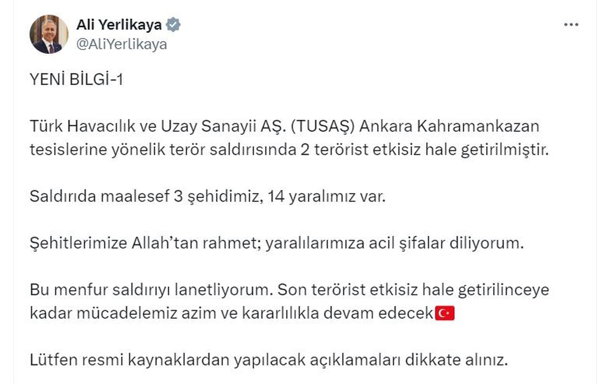 TUSAŞ\'a terör saldırısı; 3 şehit, 14 yaralı (5)