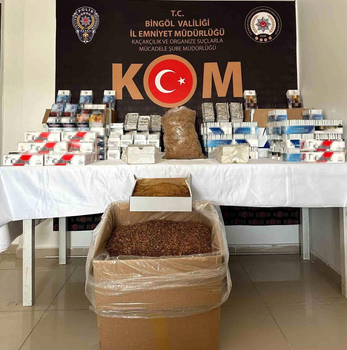 Bingöl\'de 52 bin makaron ve tütün ele geçirildi
