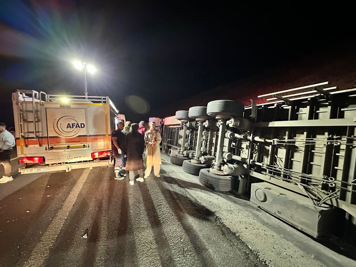 Tunceli\'de TIR Kazası: 50 Küçükbaş Hayvan Öldü