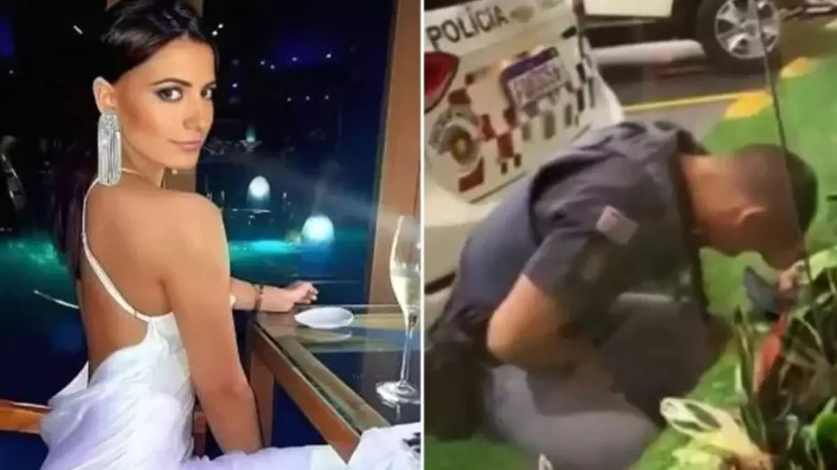 Brezilya\'da ünlü Playboy modeli, benzin istasyonunda polise saldırdı