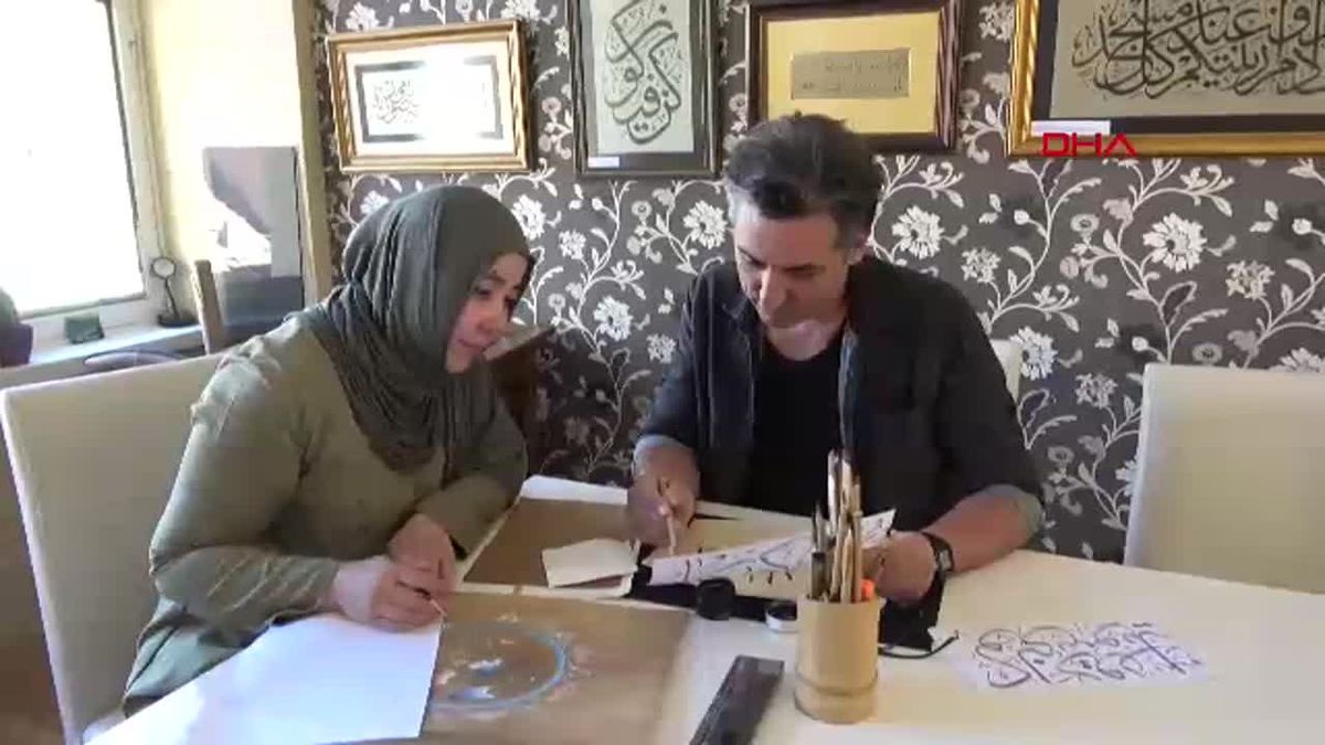 AKSARAY Öğretmen çift, geleneksel hat ve tezhip sanatını gelecek nesillere aktarıyor
