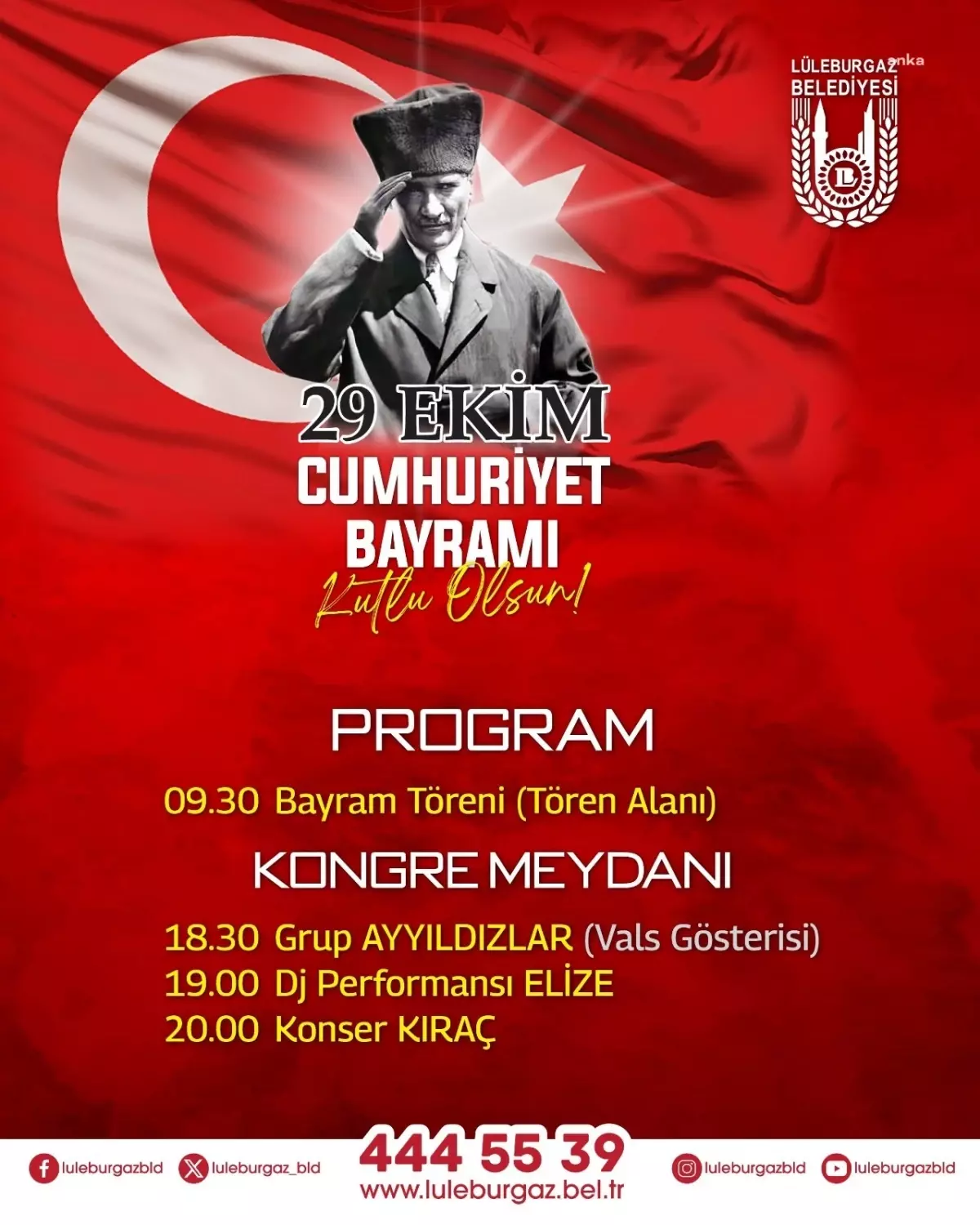 Lüleburgaz Cumhuriyet Bayramı\'nı Coşkuyla Kutlayacak