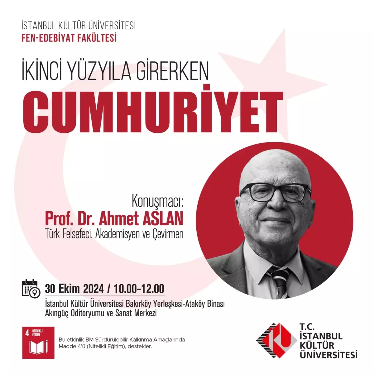 Prof. Dr. Ahmet Aslan, Cumhuriyetin 101. Yılında Konferans Verecek