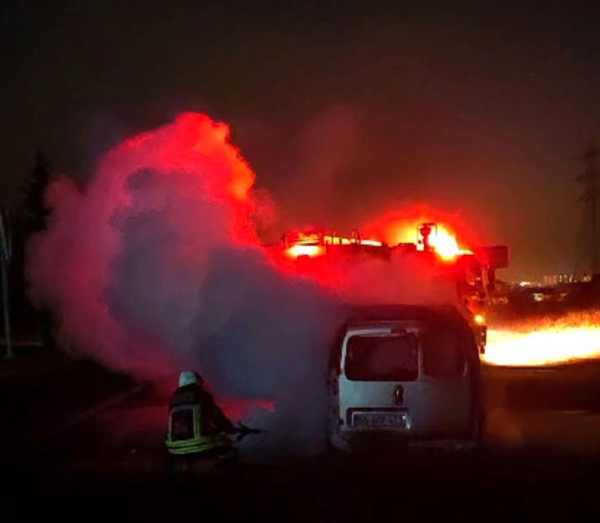 Elazığ\'da Araç Yangını