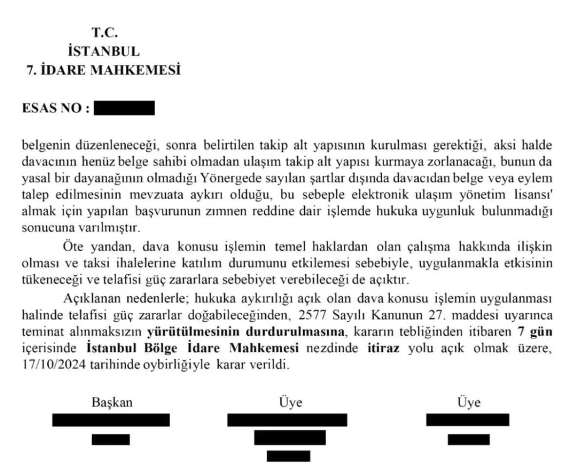 Mahkeme Martı\'nın E-Ulaşım Lisansını Verdi