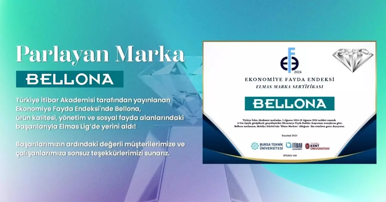 Bellona, Elmas Marka Ödülü Aldı