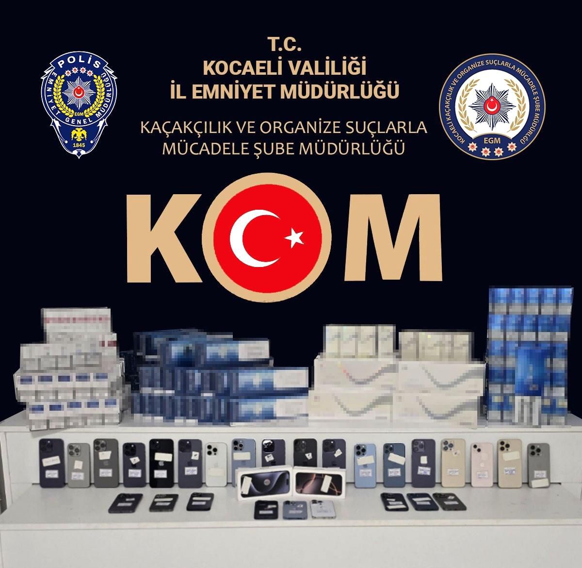 İzmit\'te 2 Milyon TL\'lik Kaçak Cep Telefonu Ele Geçirildi