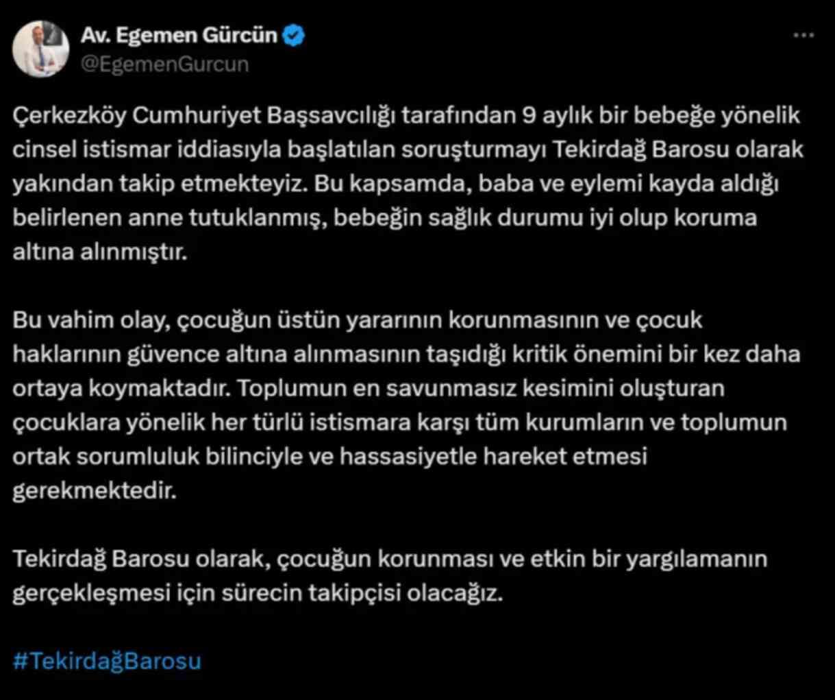 9 aylık bebeği istismar eden baba, cezaevinde intihar etti