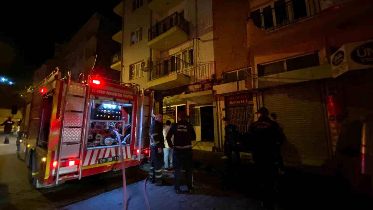 Aydın\'da Apartman Bodrumunda Yangın: 2 Kişi Hastaneye Kaldırıldı