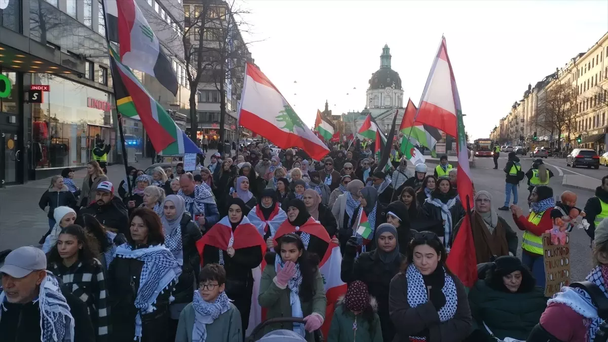 Stockholm\'de Filistin İçin Protesto