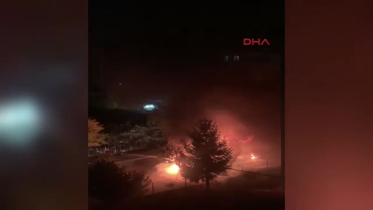 Bolu\'da Park Halindeki Midibüs Yandı