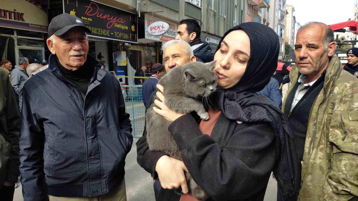 Patlama Sonrası Mahsur Kedi Kurtarıldı