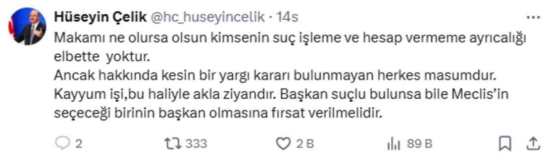 AK Parti kurucularından Hüseyin Çelik: Kayyum işi bu haliyle akla ziyandır