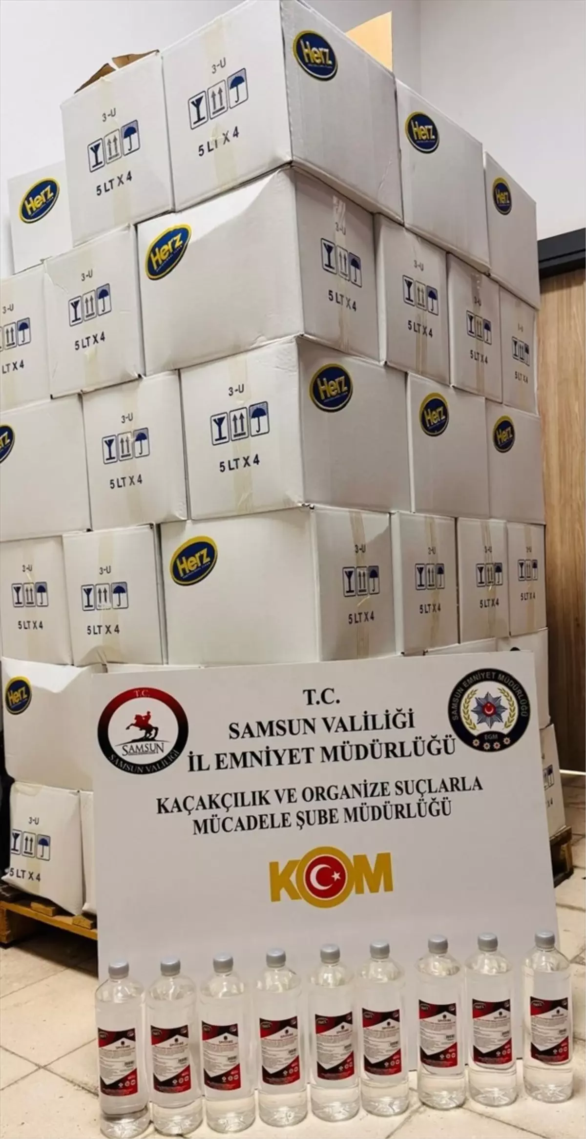 Samsun\'da 1070 Litre Kaçak Alkol Ele Geçirildi