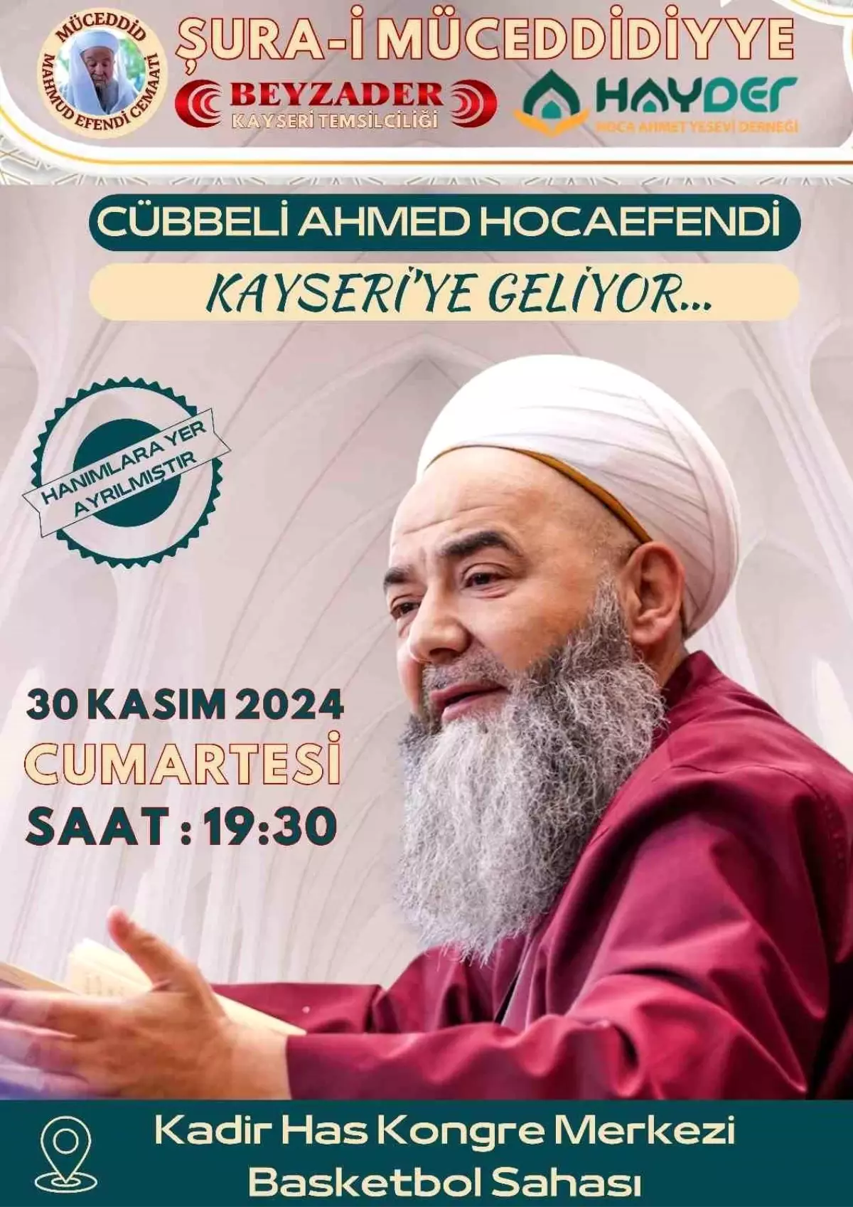 Cübbeli Ahmet Hoca Kayseri\'ye Geliyor