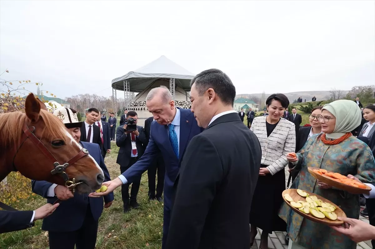 Cumhurbaşkanı Erdoğan, Kırgızistan Cumhurbaşkanı Caparov\'a Togg hediye etti