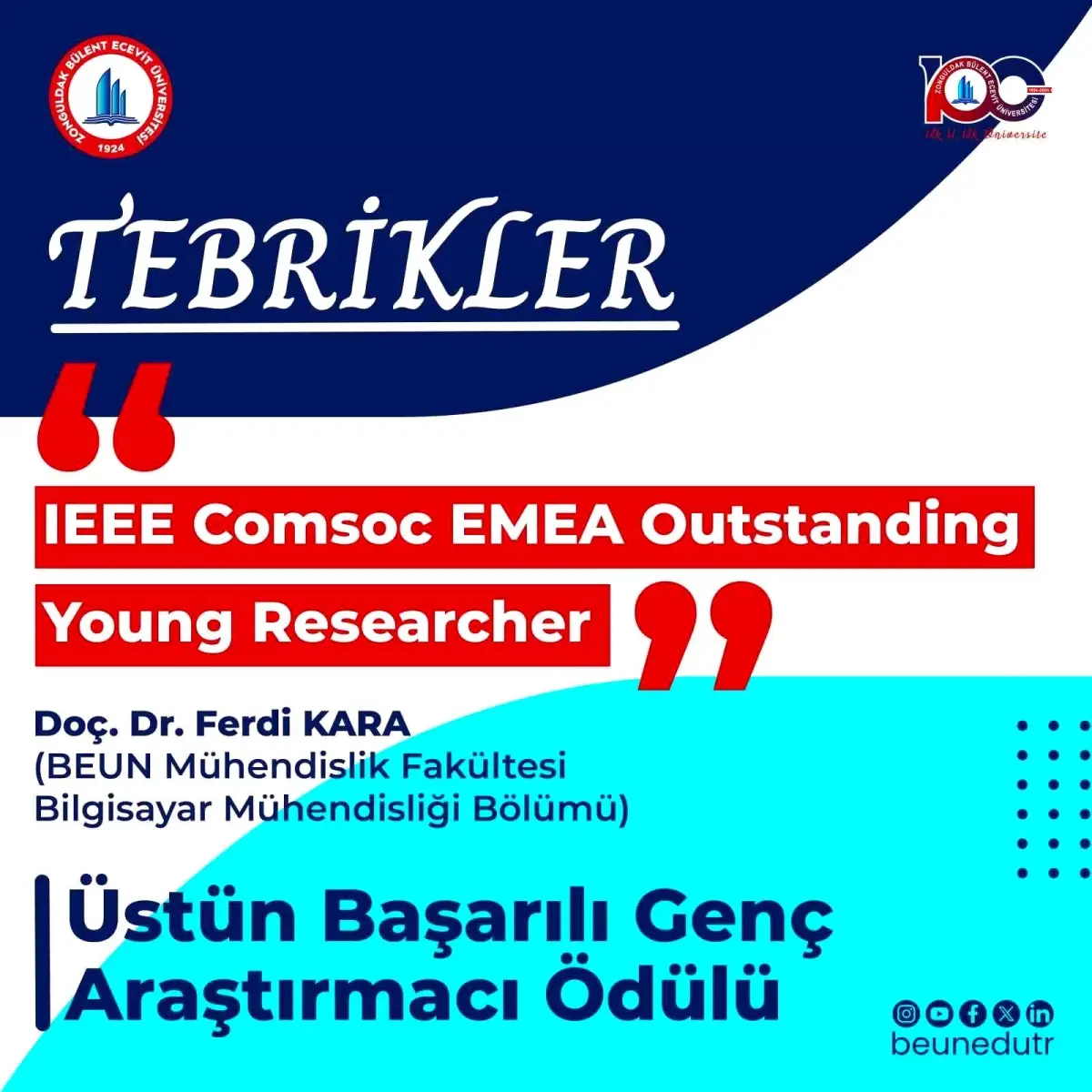 Doç. Dr. Ferdi Kara\'ya IEEE Ödülü