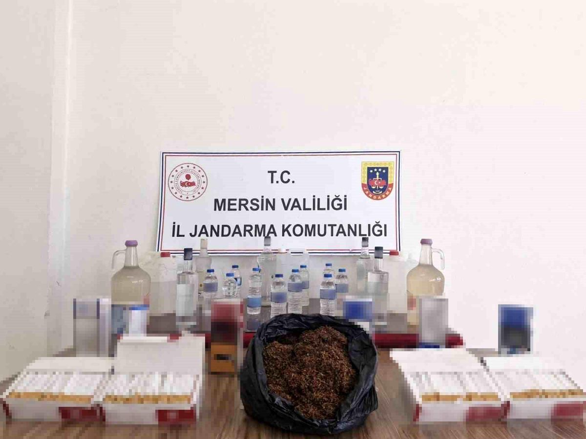 Mersin\'de Kaçak İçki ve Makaron Operasyonu