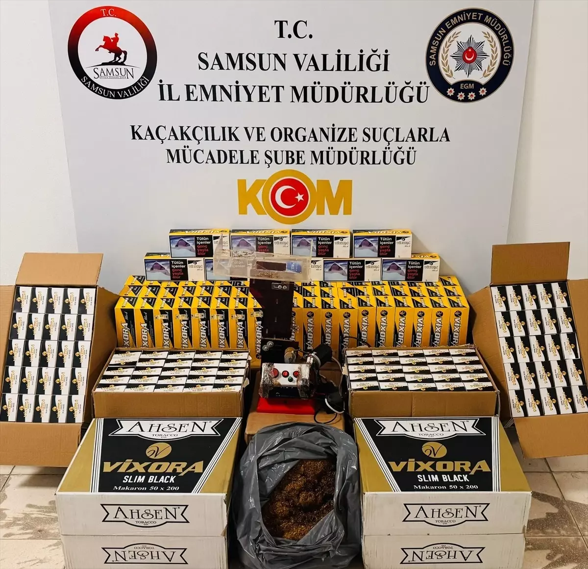 Samsun\'da Kaçak Sigara Operasyonu