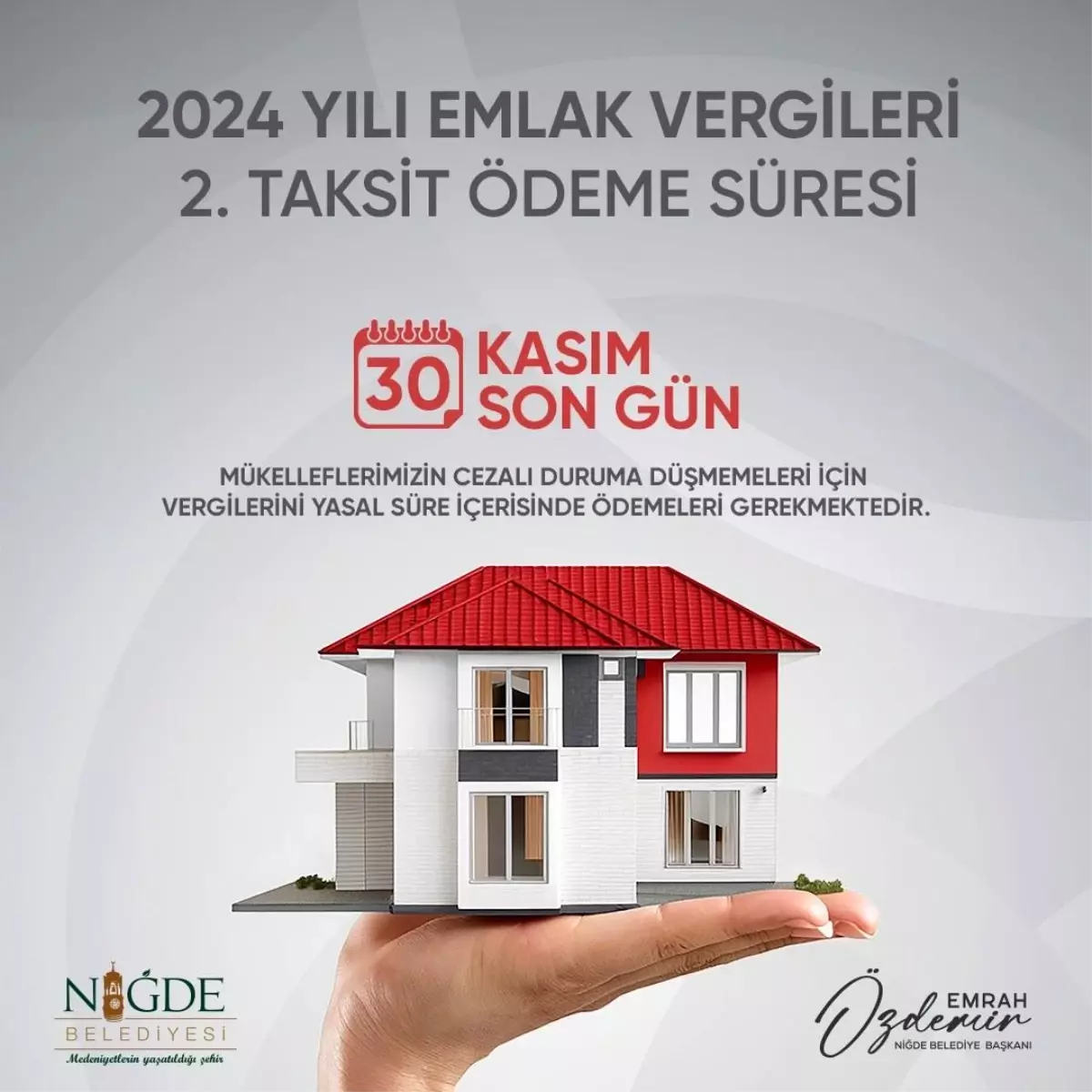 Niğde Belediyesi\'nden Emlak Vergisi Uyarısı