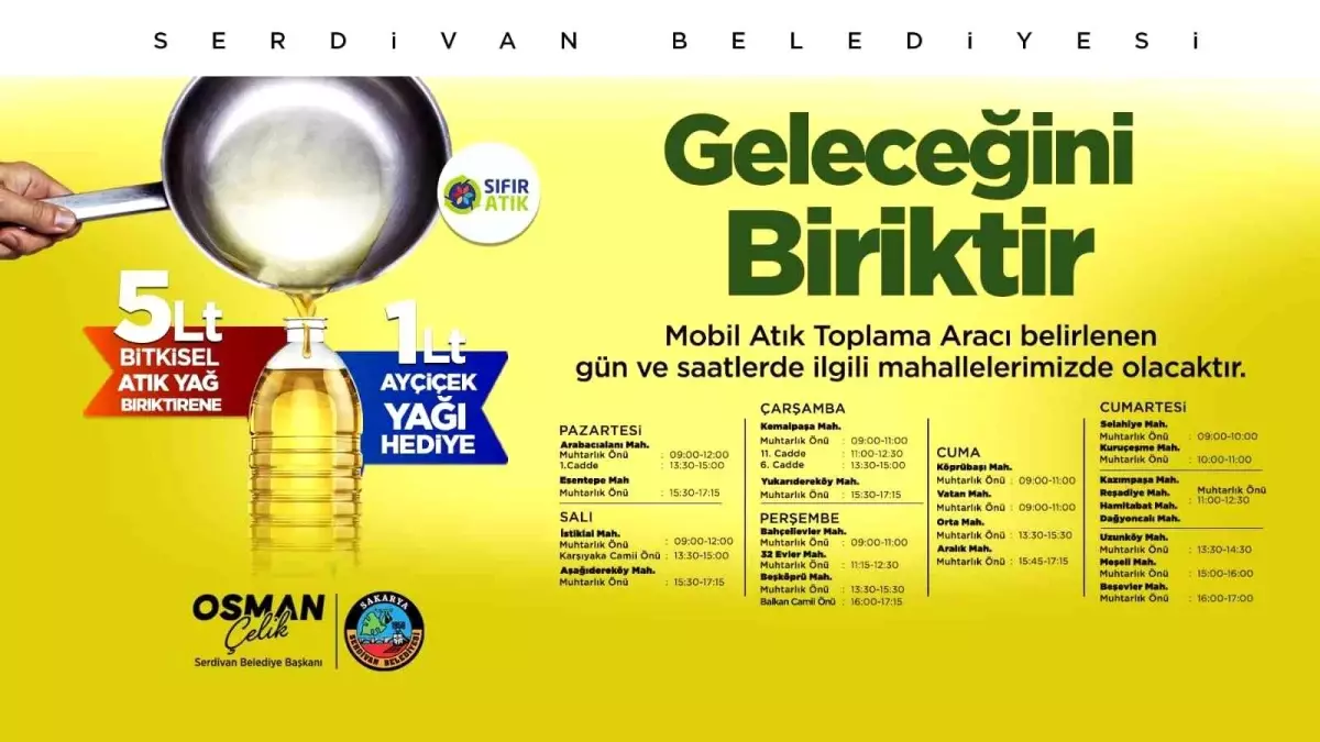 Serdivan Belediyesi\'nden Atık Yağ Toplama Kampanyası