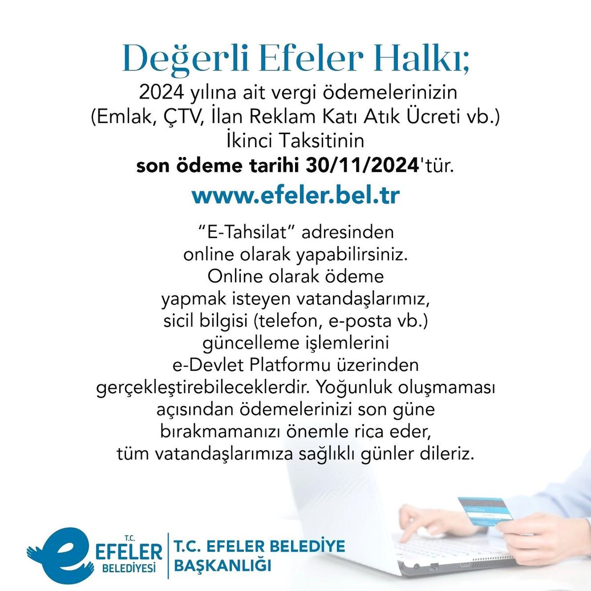 Efeler Belediyesi\'nden Vergi Ödemeleri Uyarısı