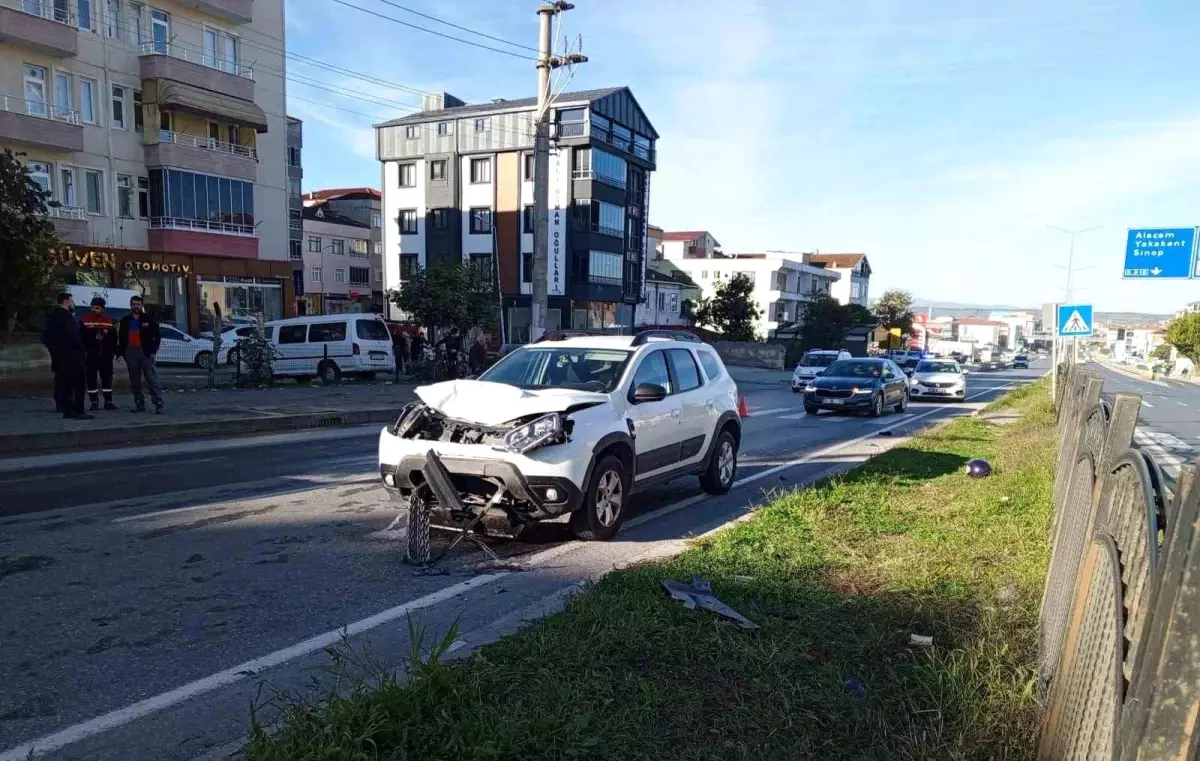 Bafra\'da Yaya Geçidinde Motosiklet Kazası