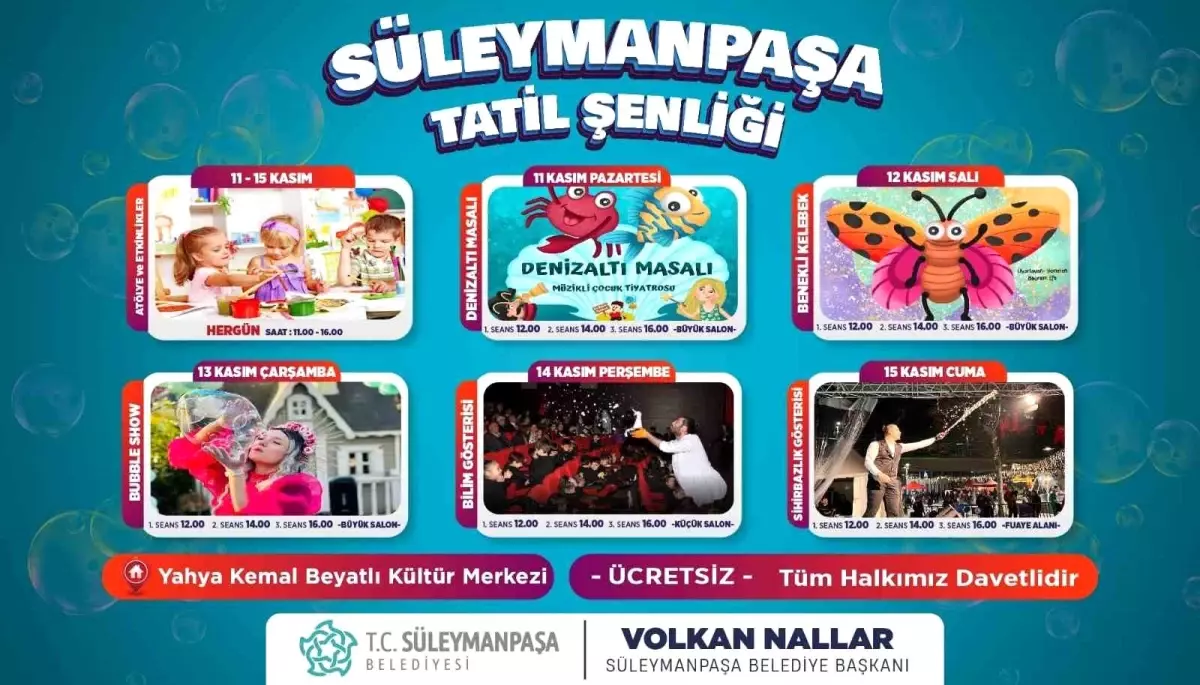 Süleymanpaşa\'da Çocuklar için Eğlence Dolu Tatil Şenliği