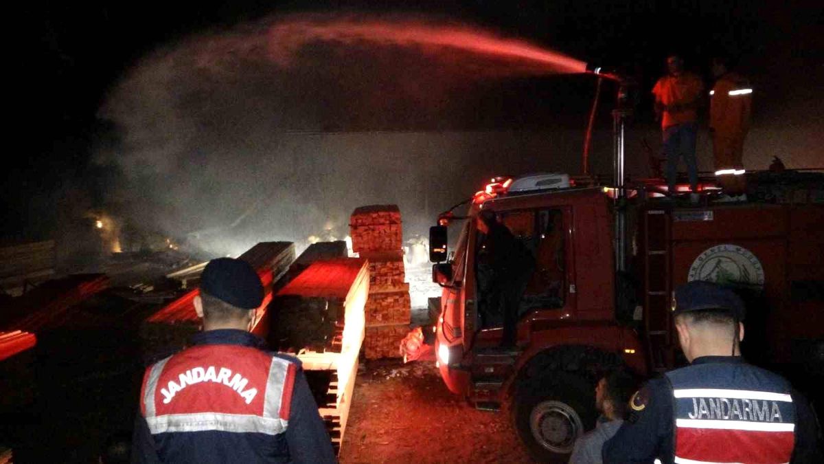 Manavgat\'ta Kereste Fabrikasında Yangın Paniği