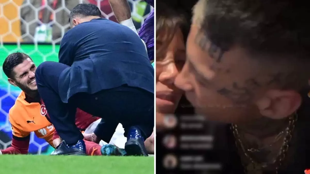 Mauro Icardi\'nin sakatlandığı anlarda Wanda Nara\'nın yaptığına bakın