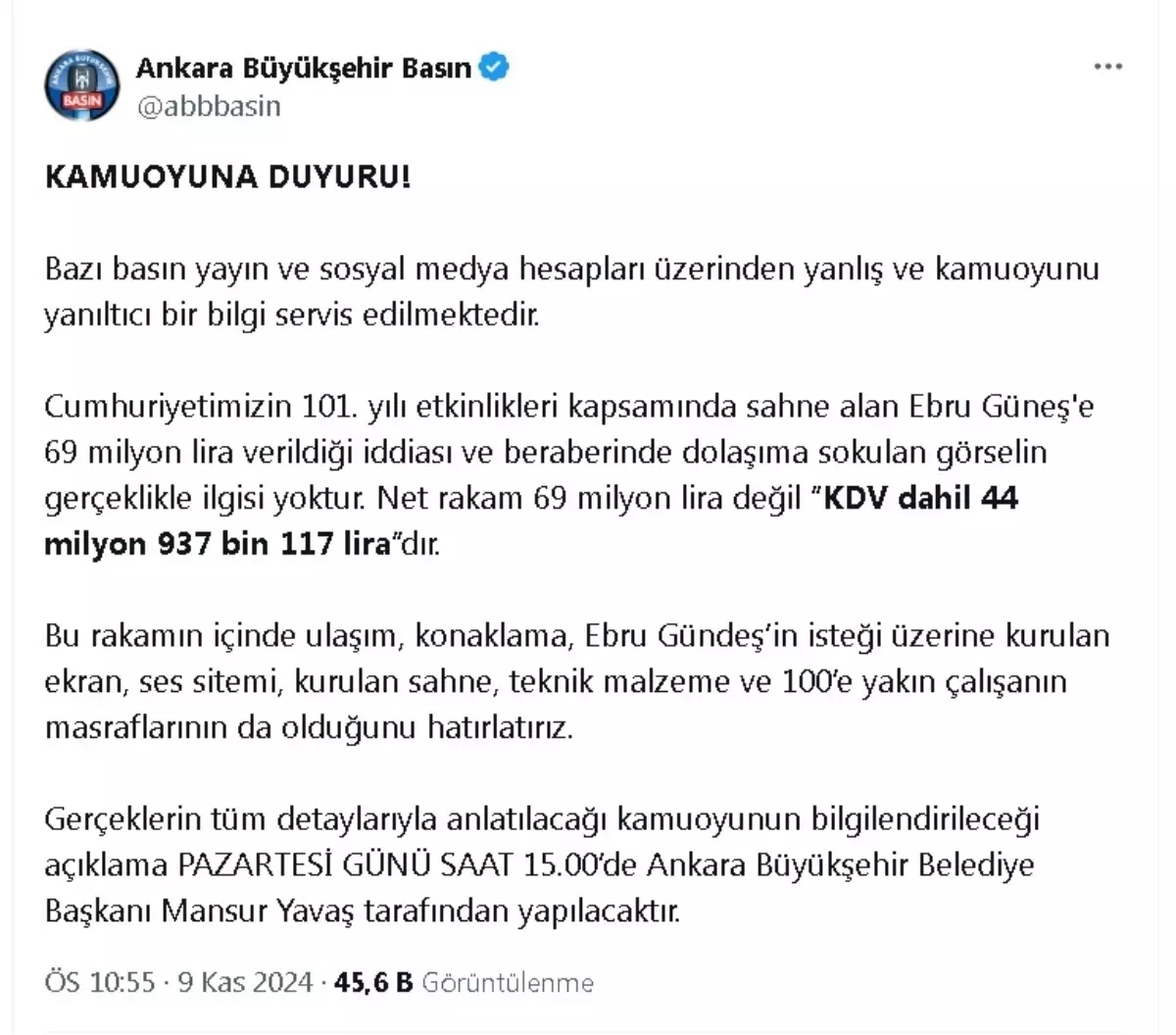 Ebru Güneş\'e 69 Milyon İddiasına Yanıt