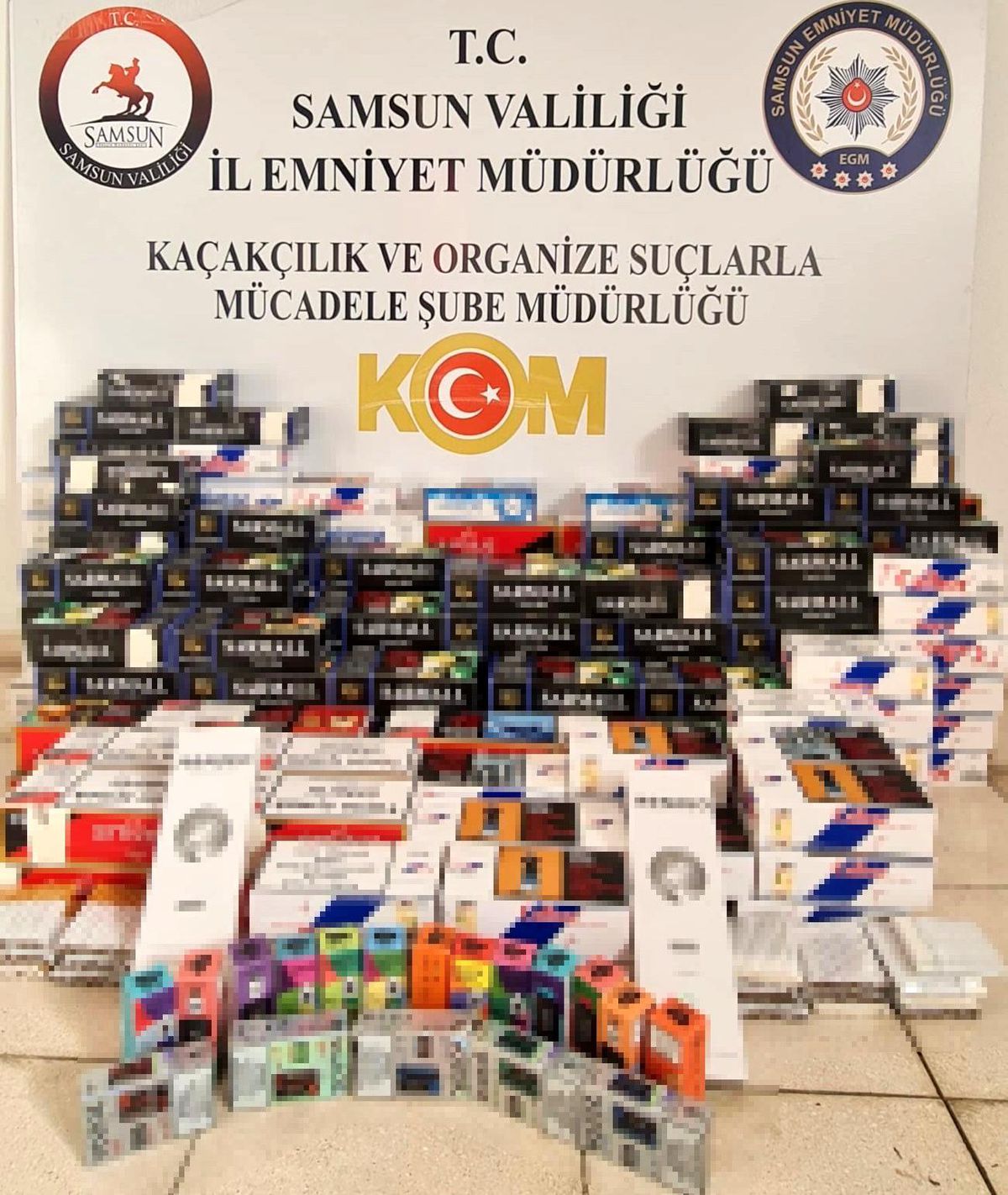 Samsun\'da Kaçak Sigara Operasyonu