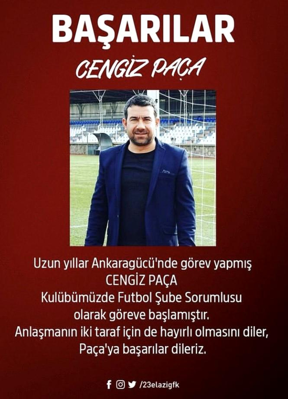23 Elazığ FK\'da Cengiz Paça Dönemi