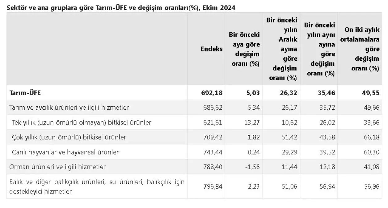 Tarım Ürünleri Fiyatları Ekim\'de Yükseldi