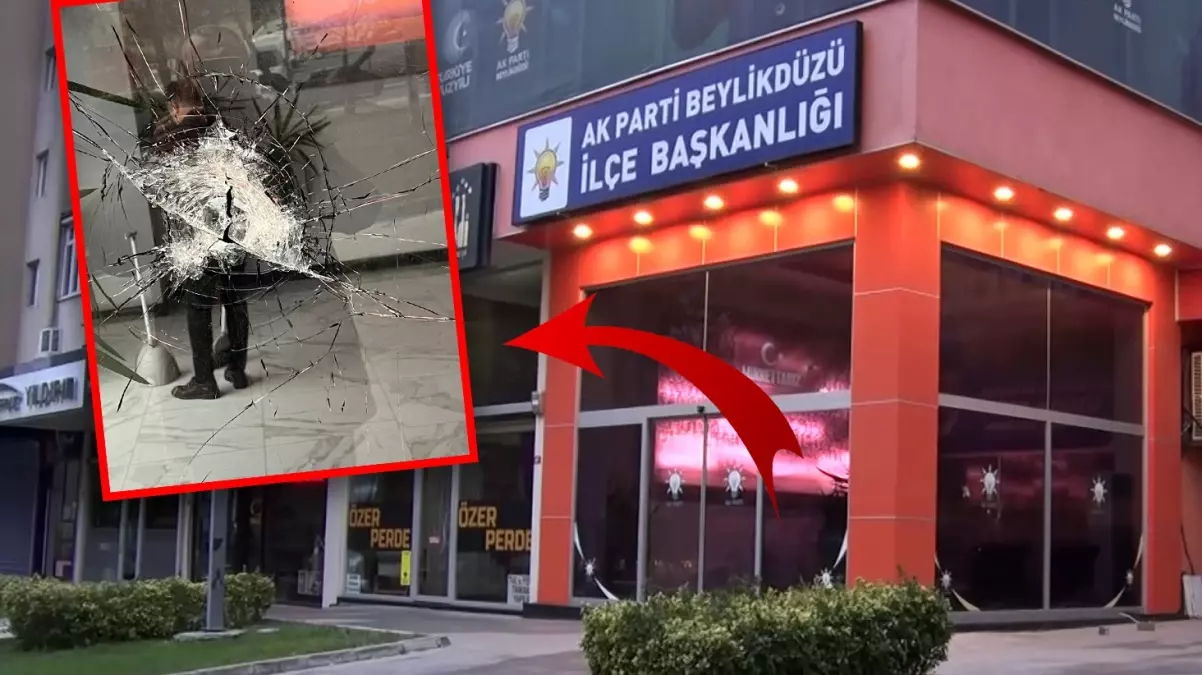 Beylikdüzü\'nde AK Parti binasına kaldırım taşıyla saldırı