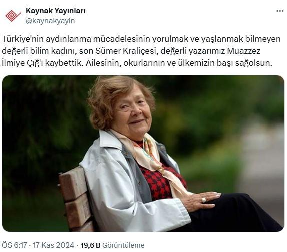 Türkiye'nin ilk kadın sümeroloğu Muazzez İlmiye Çığ hayatını kaybetti