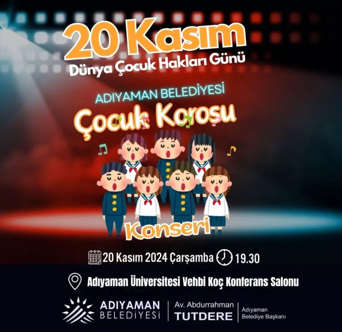 Adıyaman\'da Dünya Çocuk Hakları Günü Kapsamında Çocuk Korosu Konseri Düzenlenecek