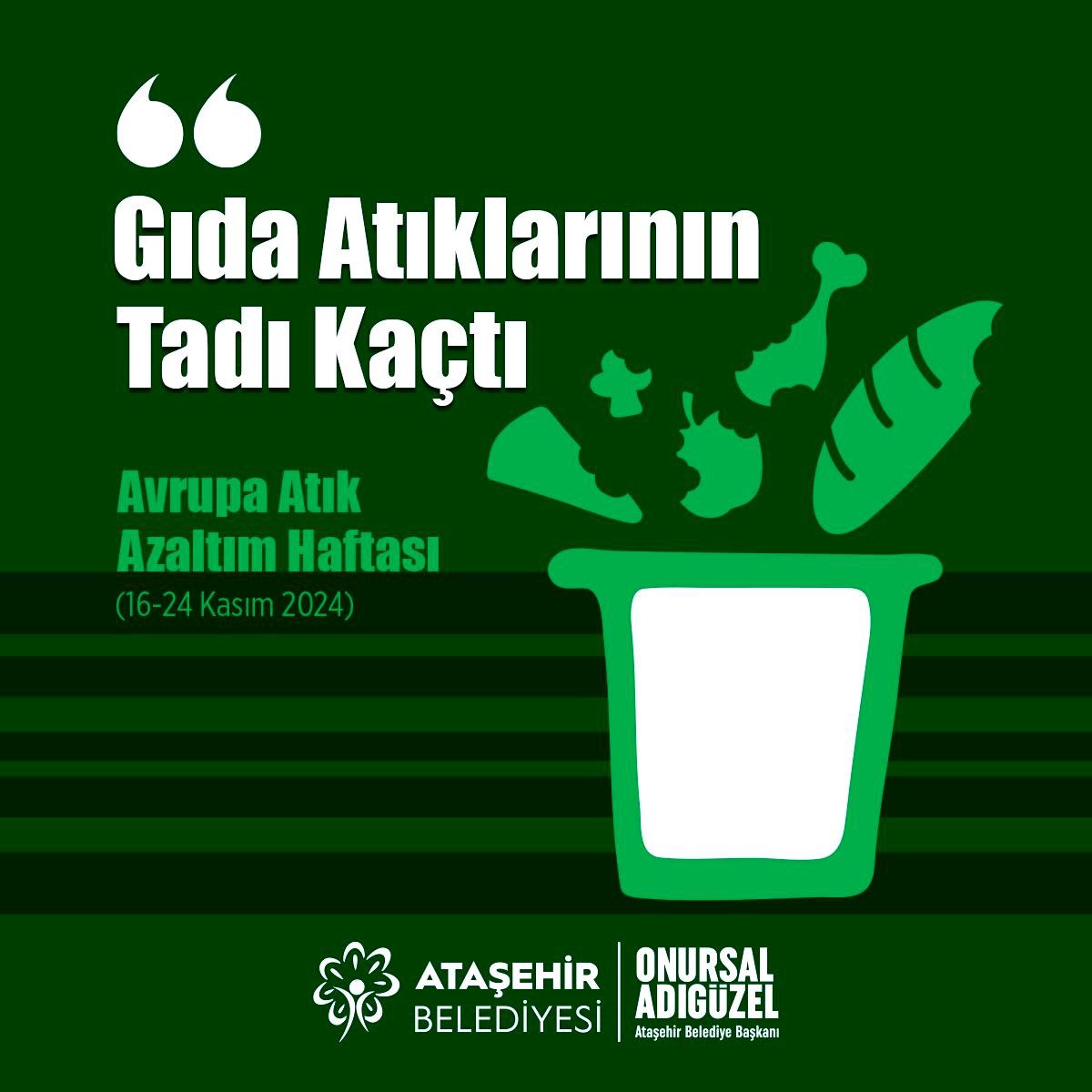 Ataşehir Belediyesi, Gıda Atıkları için Farkındalık Etkinlikleri Düzenliyor
