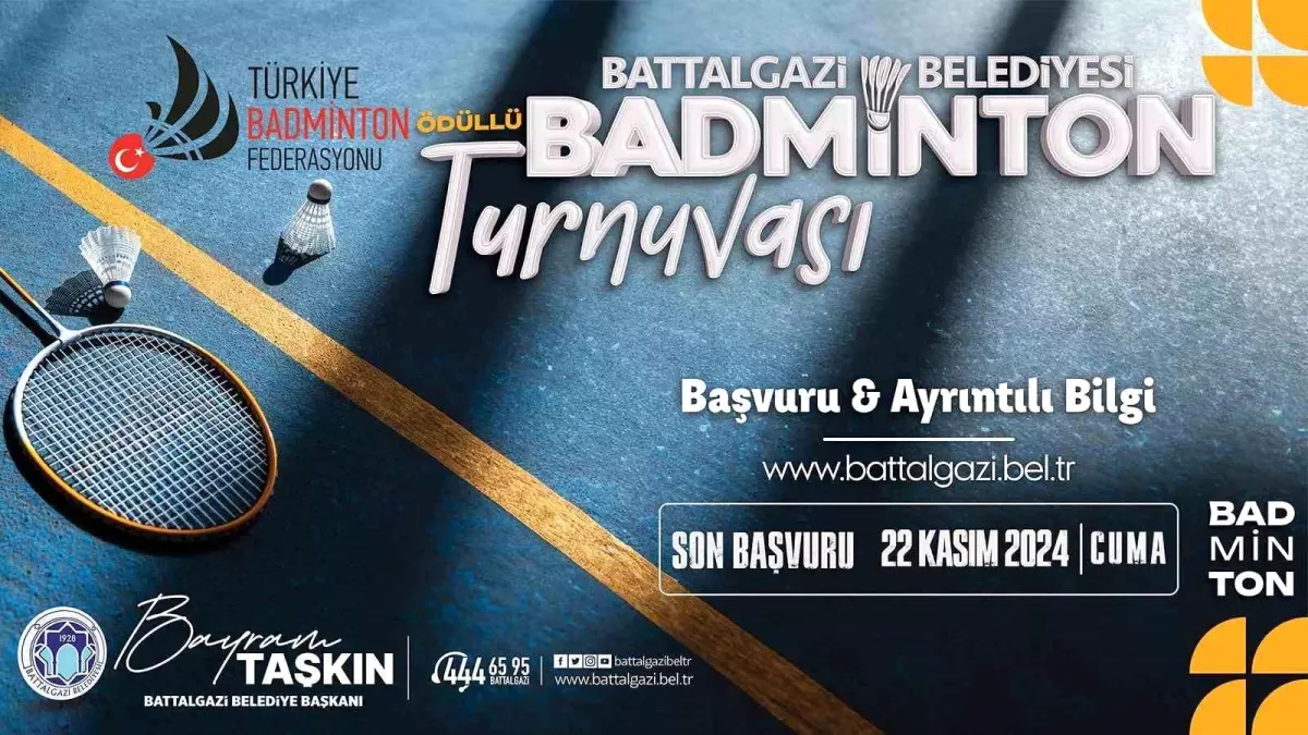 Battalgazi\'de Badminton Turnuvası İçin Başvurular Başladı