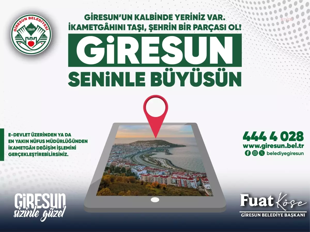 Başkan Köse\'den Giresunlu Vatandaşlara Çağrı: İkametgahınızı Şehir Merkezine Taşıyın!